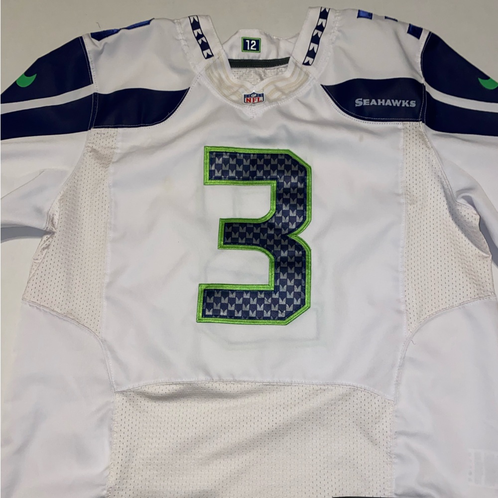 Nike Seattle Seahawks Russell Wilson #3 Home Game NFL Onfield Jersey 40 Med 0028